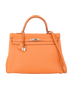 Kelly 35 In Orange Togo Leather, &pound;8,300, Handbags, Orange, Leather, Front view